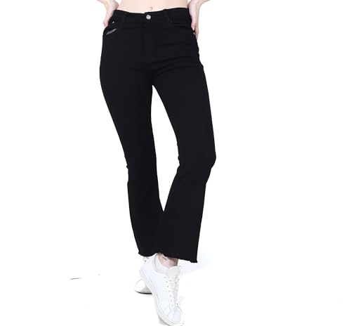 Image of High Waist Stylish Boot-Cut, Flared Wide-Leg Bell Bottom Jeans for Women and Girls - Enhance Your Everyday Style with Relaxed, Regular, and Rugged Casual wear.