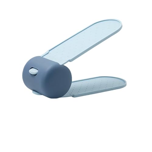 Fiegcit 5個入り 靴ホルダー 省スペース スリム 高さ調整 下駄箱 収納 重ねる シューズホルダー 靴箱 (ブルー)