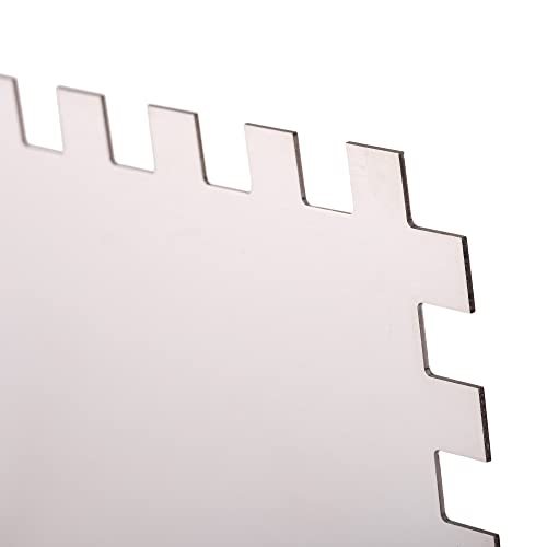 Mivos Tandgladmakende Troffel 8 x 8 mm - Roestvrij Staal Getand Gladmakende Troffel 270 x 130 mm - Tandlepel Met zachte Grip - Dakrand Made in EU - Afbeelding 5