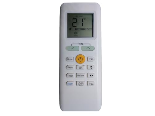 Image of Compatible /Replacement Carrier AC Remote Control - Suitable for 1 Ton, 1.5 Ton, 2 Ton Split & Window Air Conditioners (Exact Matching Remote Required) (Carrier RG70A /BGEF)