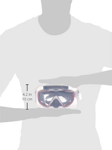 Cressi Adult Panoramic View Diving Mask - Pure Comfortable Silicone Snorkeling, Freediving Mask Made From Clear Tempered Glass, Black Silicone/Metallic Red #TOP4