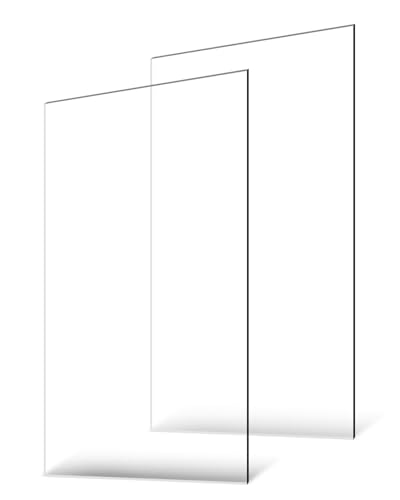 VEVOR Plexiglass Acrylic Sheets, 2-Pack Plastic Sheet, 24 x 48 Inch 1/8 Inch Thick Clear Plastic Cast Transparent Glass for Crafting Projects, Replacement Picture Frame Glass, DIY Display, Easy to Cut