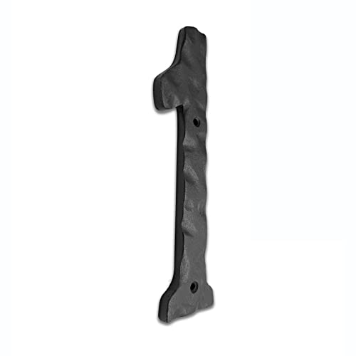 Image of NACH House Numbers for Outside, 6 inch Black Address Numbers for House - Number 1 - Rustic Numbers for Outside with Mounting Hardware