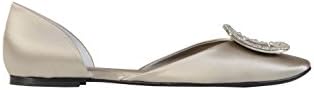 ROGER VIVIER WOMEN'S RVW08807290RS0B007 GREY SILK FLATS Apparel