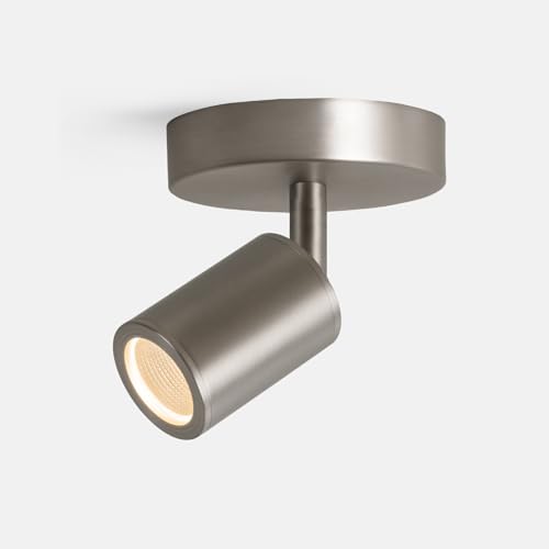 Image of LED Ceiling Spotlight - Adjustable Rotatable 350 & 90 Tilt, 7W (770 lm) 3000K CRI ≥97, Flicker-Free Anti-Glare, Brushed Nickel, Spot Light for Living Room, Bedroom, Corridor, Artworks