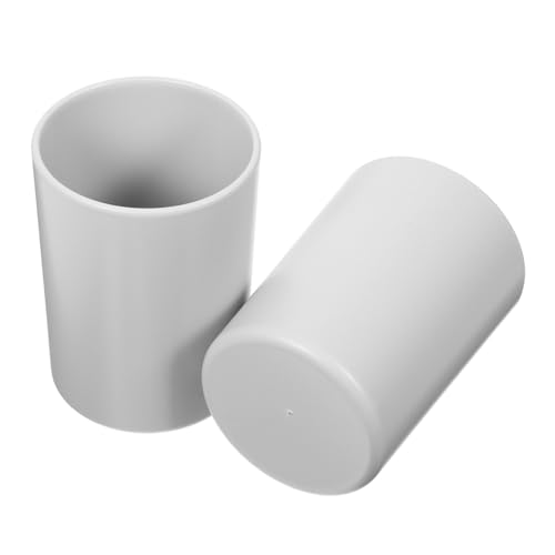 COOLHIYA 2pcs Reusable Toothbrush Storage Cups Unbreakable Mouth Wash Cups for Bathroom and Kitchen Elegant Design Space-Saving Tumblers for Brushing Teeth and Mouthwash Use