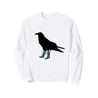 Funny Crow In Wellies Bird In Wellington Boots Novelty Sweatshirt
