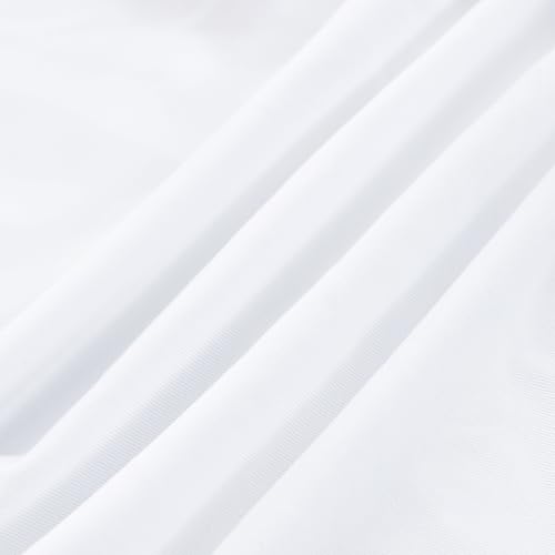 NEWISHER Round Fitted Table Cover Spandex Stretch Tablecloth White Table Top Cover with Elastic Edged for Dining Picnic Patio 60 inch by NEWISHER - Image 7