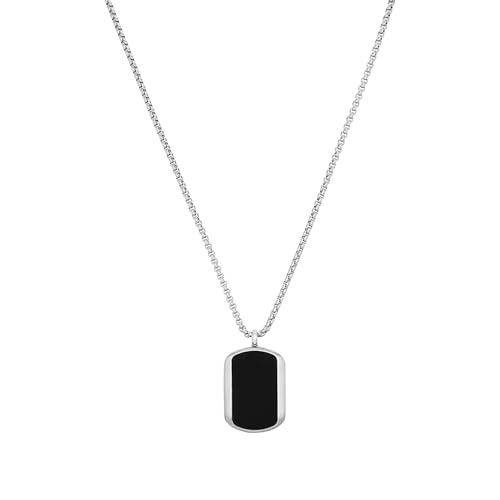 Collier homme s.Oliver 2035537 en acier et agate, l'idée cadeau idéale avec boîte