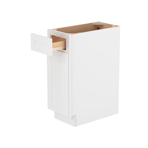 Image of Furinno Shaker Drawer Base Kitchen Cabinet with 1-Door, Ready to Assemble, 24 D x 12 W x 34.5 H, White