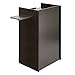 Mobile Wooden Podium with Sliding Side Board, 46in Floor Standing Lectern Podium Stand with Storage Shelves & 4 Wheels (2 Lockable) for Classrooms Seminars Office School Black
