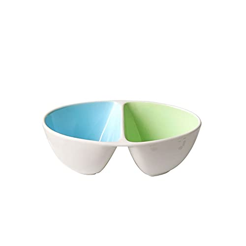 RTHGTFGW Comedero Perro Tazón de cerámica de Doble cuadrícula for el hogar, Adecuado for Gatos y Perros, sensación de Mano cómoda, diseño Antideslizante
