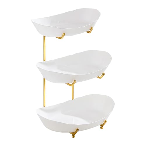 Cuenco De Frutas De Múltiples Niveles, Soporte De Frutas De 3 Niveles Para Banco,Pantalla De Encimera Stand Multi Capa Que Sirve Bandeja | Bandeja De Postre Para Fiesta, Cuencos De Porción Decorados