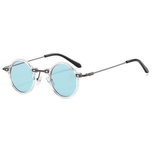 Lunettes de soleil rondes steampunk style vintage avec verres transparents dégradés pour la conduite