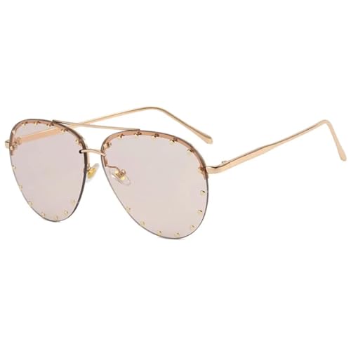 Lunettes de soleil UV400 surdimensionnées style punk avec rivets pour homme et femme