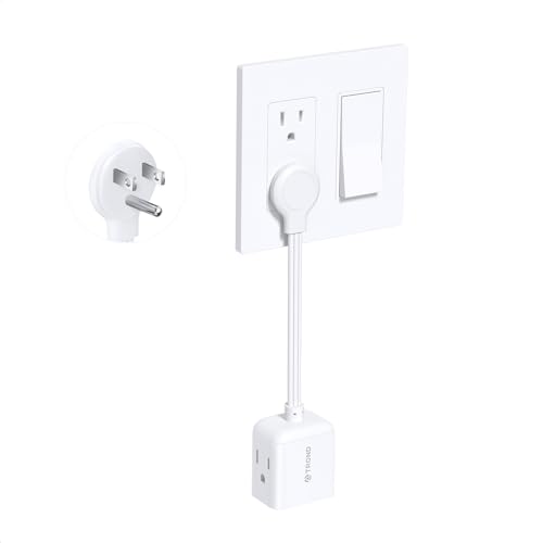 TROND Flat Outlet Extender with 6 Inch Cord - ETL Listed Flat Plug Extension Outlet Splitter Adapter Electrical 3 Way Multi Wall Plug Extender for Home Office Dorm Room Cruise Ship Travel White