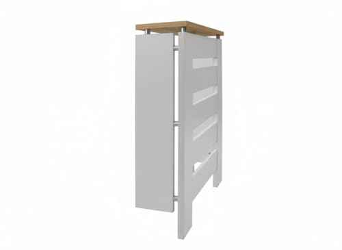 Miniatura 4 de D J Muebles Kit Cubre Radiador, Cubierta Para Radiador, Moderno, Color Blanco Roble, Listones, Parrilla, Diseño, Ingeniería, Cubreradiador Hércules Blanco Roble, Cubre Radiador De 60x84x20 60x84x20