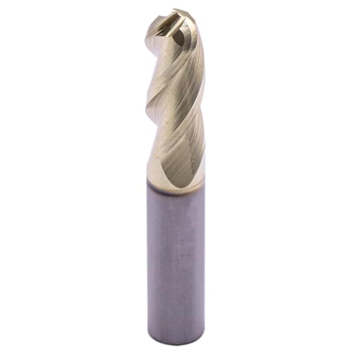 Image of 3 /8 inch 3 Flute Solid Carbide Ball Nose End Mill for Aluminum, ZrN Coated | 37 Degree Helix, 3 /8 inch Cutting Diameter, 3 /8 inch Shank Diameter, 1 inch Length of Cut, 2-1 /2 inch Overall Length