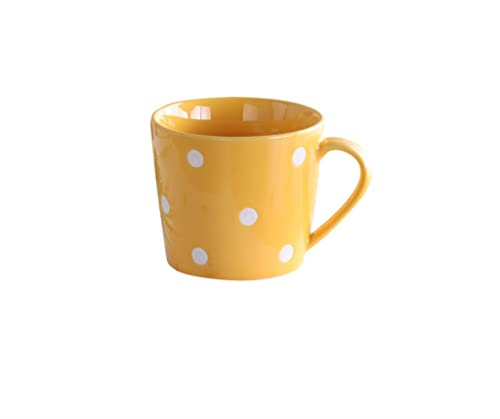 N/A Polka Dot Cup Cute Ceramic Cup Mug Personality Trend Cup Household Milk Breakfast Coffee Cup (Color : A, Size : 1Pcs) #TOP28