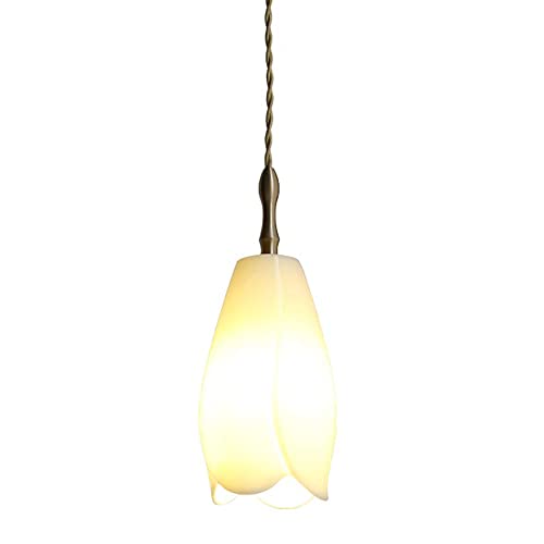 Lustre céramique blanche tulipe suspension luminaire cuisine îlot éclairage décoratif ajustable