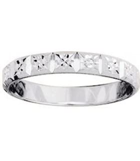 Alliance Mariage Or Blanc 18 carats LWISA bague anneau 3mm taille 57 homme femme
