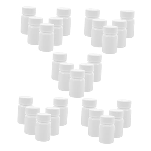 JUMPLAWN 20 piezas Unidades Botellas Plásticas Pequeñas Irrompibles con Tapa de para Almacenamiento de y Pastillas Organizador de para Viaje Envases Transparentes Cilíndricos Prácticos