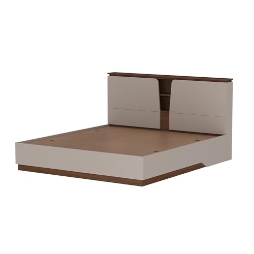 Image of Wakefit Bed | 3 Yr Warranty | King Size Bed, Comes with Storage Box, Noise-Free, Density: 680-750 kg /m, Termite & Borer Resistant, Fits Mattresses Up to 8 inches (Kora 78 x 72 - Columbian Walnut)