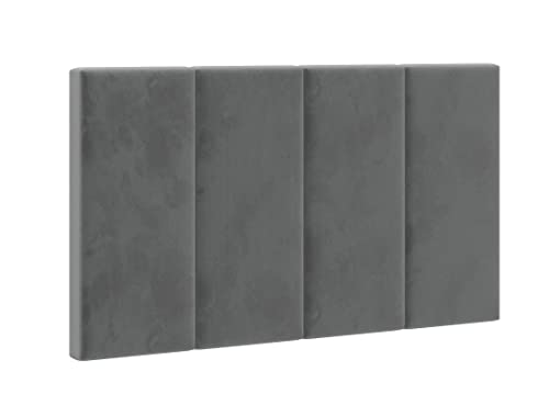 Cabeceira Cama Solteiro Placa Estofada 90 cm Suspensa Itália - Cinza Suede