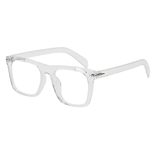 Image of JOVAKIT Square Frame Glasses for Women Men Non-prescription Clear Lens Eyeglasses Anti-Blue Light Lens Eyewear