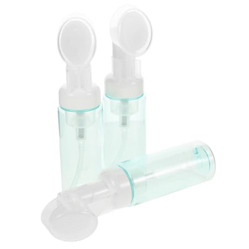 OSOLADY 3 pièces Lot de Flacons Moussants Transparents avec Pompe et Tête Brosse Distributeurs Rechargeables pour Shampooing Lotion et Nettoyant Visage Bouteille Multi-Usage pour Voyage