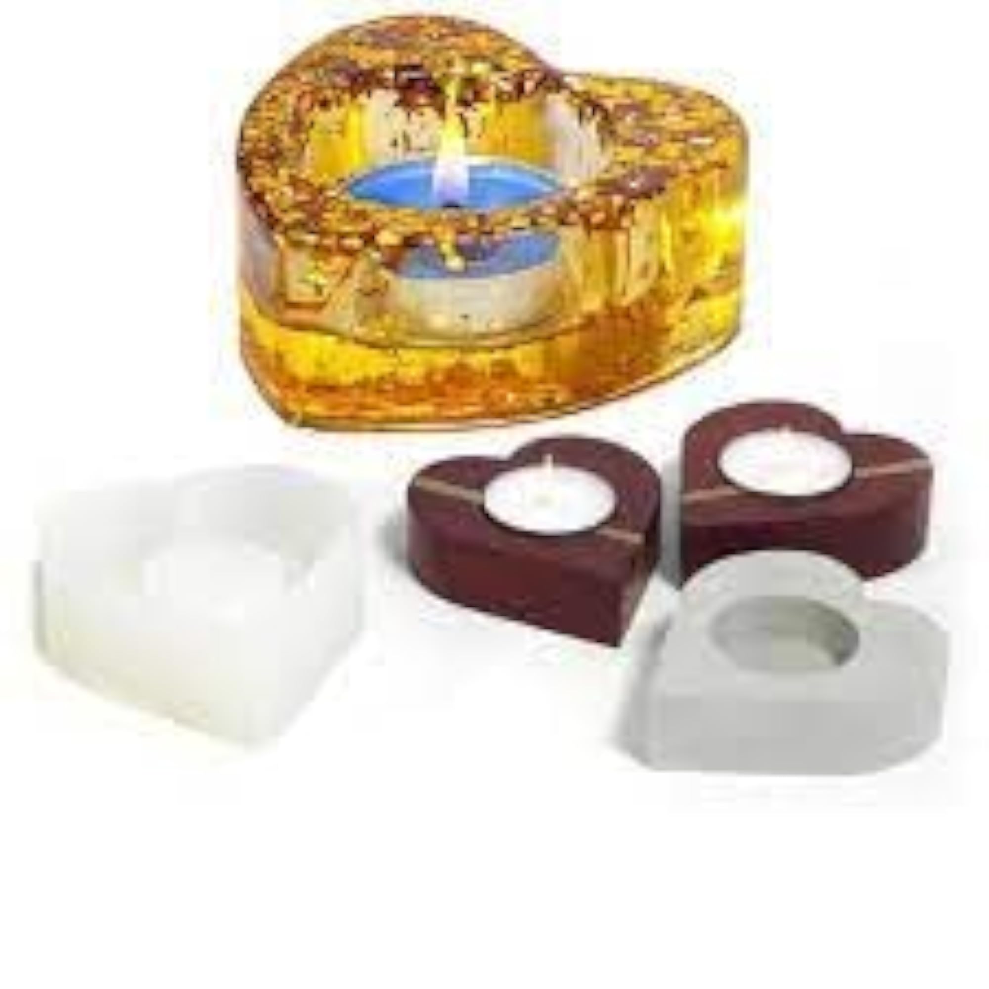 Resin Mould - Heart Shaped Tealight Holder Silicone Mould