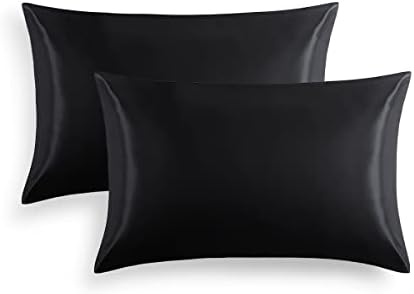Amazon Brand - Umi Satin Pillow Cases 2 pack Green, Smooth Satin Pillowcase for Hair and Skin with Envelope Closure, 50x75cm