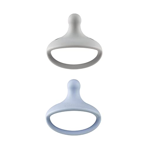 Image of Kids Heroes One-Piece Silicone Pacifiers for Babies 3-36 Months, BPA-Free, 2 Pack (Blue and Grey)