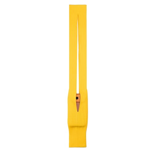 Image of iPhone Pocket features a singular 3D-knitted construction designed to fit any iPhone a beautiful way to wear and carry nitted Scarf with Contrast Stripe Detail, Unisex, (Yellow) (Long)