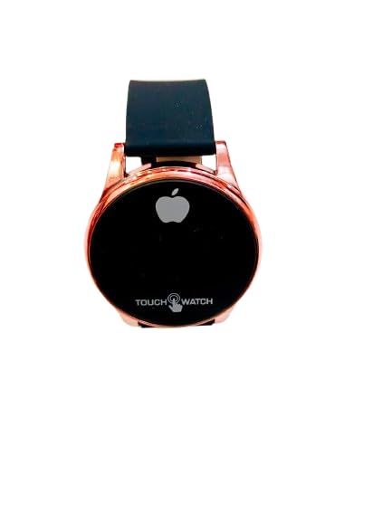 Touch Digital Watch with Black Silicone Band, Rose Gold Case