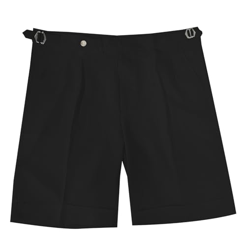 Generisch Pantalones cortos para hombre, pantalones cortos de verano con bolsillos con cremallera, peto para hombre, pantalones cargo, Pantalón D1-negro, M
