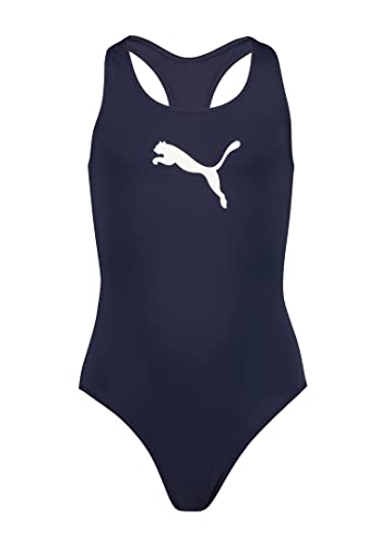 PUMA Mädchen Swimsuit Badebekleidung, Navy, 152 EU
