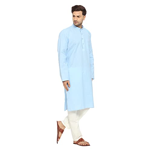 Image of ITOS365 Men Cotton Blend Kurta Pyjama Set Party Fashion Regular Ethinic Wear Indian Dress Gift for Men