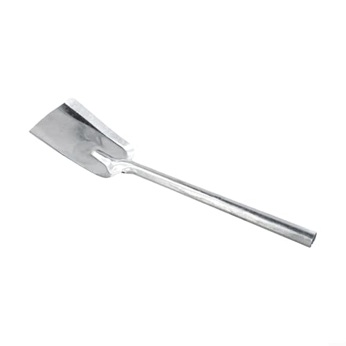 Jonikuper Charcoal Shovel for Fireplace and BBQ, Iron Ash Cleaning Tool with Extended Handle, 410 x 97 mm, Silver