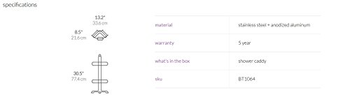 La Mejor review de Organizador de ducha Simplehuman Top cinco. 12 Imagen adicional