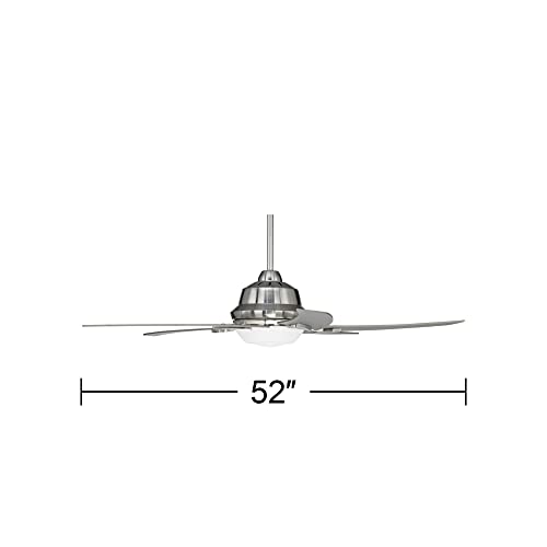 Casa Vieja 52" Capri Modern Indoor Ceiling Fan With Led Light Remote Control Brushed Nickel Silver White Opal Glass For Living Kitchen House Bedroom Family Dining Home Office Kids Room #TOP3