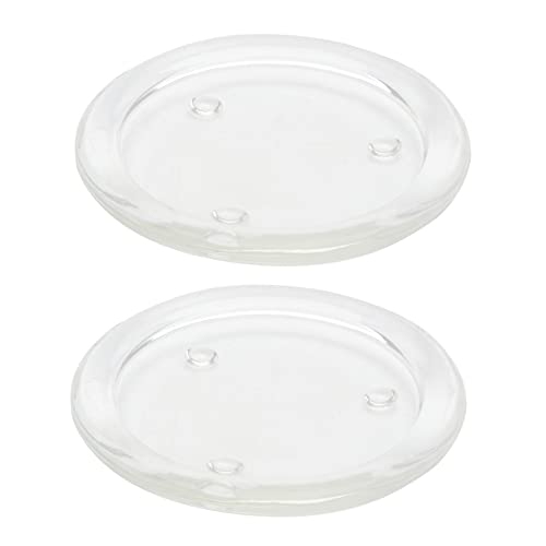 Cabilock 2pcs Candle Holders Candle Holder Plates Desk Decorations Dining Room Table Decor Dinner Table Decor Clear Candle Holder Desk Topper Tea Lights Tabletop Decoration Glass Fruit Tray