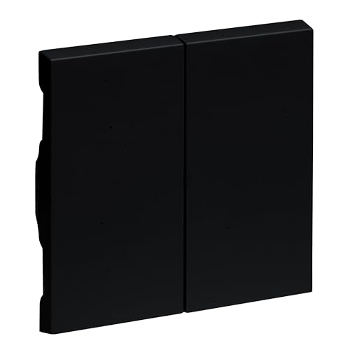 Couvercle d'interrupteur Legrand Seano noir laqué double bouton va-et-vient 765308