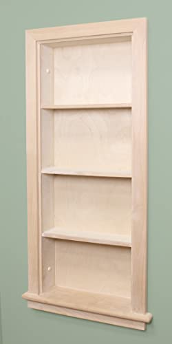 Image of 14x36 Aiden Recessed Wall Niche Medicine Cabinet Replacement, in The Wall Bathroom Cabinet Insert Shelf /Shelves, Made in North America, Real Wood, NO MDF, Plain, Unfinished