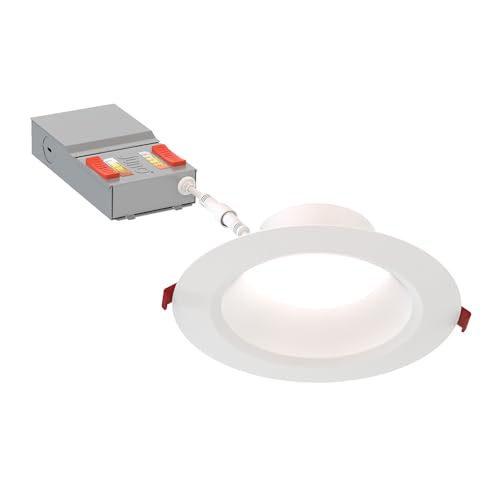 Image of Juno 6 inch Canless Wafer LED Light, 5-in-1 CCT, Deep Regressed Smooth Trim 6Pk
