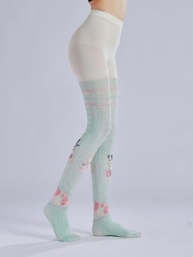Image of Sahabowi Women's Sheer Tights, Digital Print Designs Stockings
