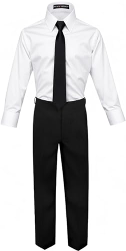 Black n Bianco Boys' Formal Black Suit with Shirt and Vest