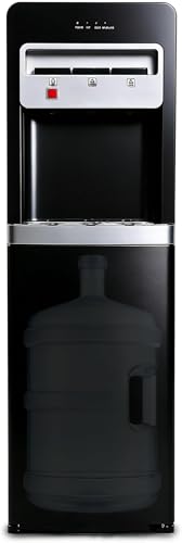 Bottom Loading Water Dispenser High-Efficiency Compressor Cooling 3 Temp (Hot-Room-Cold) Cold Water Below 5 within 5 Mins with Child Safety Lock Automatic Water Filling (BLACK-N)