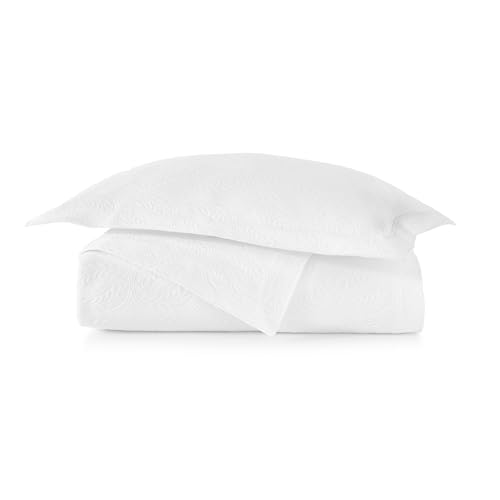 Peacock Alley Vienna Matelasse Coverlets - 100% Egyptian Cotton with 400 GSM - Luxury Bedding with Classic Design and Textured Soft Cotton - King (White)
