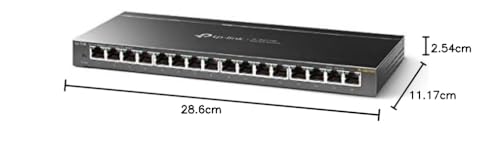 Image of TP-Link 16 Port Gigabit Switch | Unmanaged Pro | Plug & Play | Fanless | Desktop /Wall-Mount | Durable Metal Casing | Support QoS, IGMP Snooping and Link Aggregation (TL-SG116E)